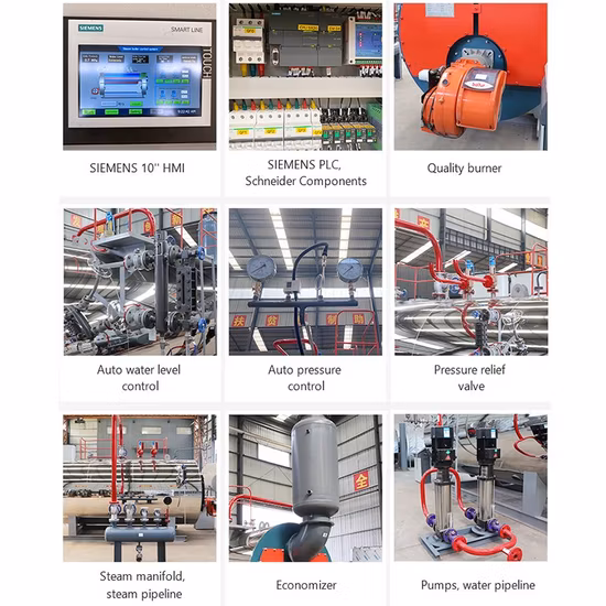 Wns Caldaia ad acqua calda con sistema di riscaldamento concentrato automatico industriale a gas naturale/diesel/petrolio da 0,7 a 14 MW
