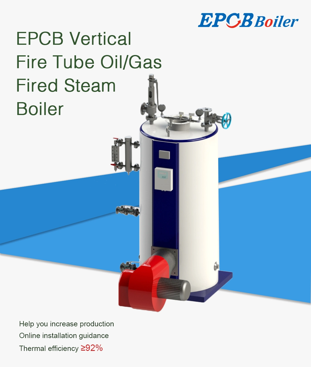 Epcb 0.5-2ton Latest Dual Fuel Gas Oil Boiler