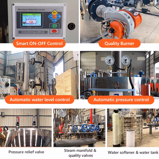 Prezzo: 100kg, 200kg, 300kg, 500kg, 600kg, 700kg, 1000kg piccole caldaie verticali per generatori di vapore industriali in vendita